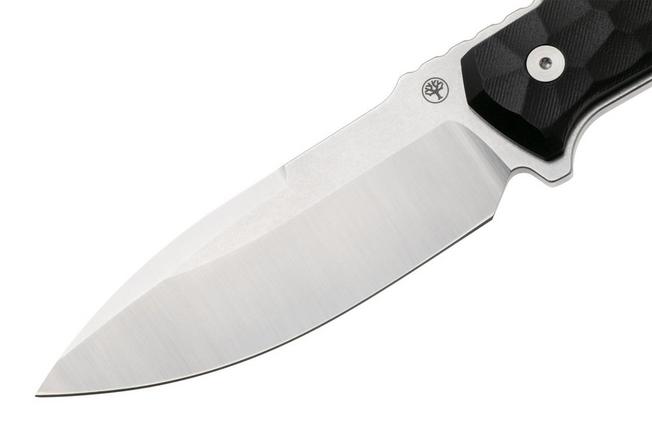 Afbeelding voor Böker Manufaktur Solingen Kiboku 120516 Satin RWL-34, Richlite Black Rock Pattern, vaststaand mes, Lucas Burnley design