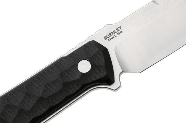 Afbeelding voor Böker Manufaktur Solingen Kiboku 120516 Satin RWL-34, Richlite Black Rock Pattern, vaststaand mes, Lucas Burnley design