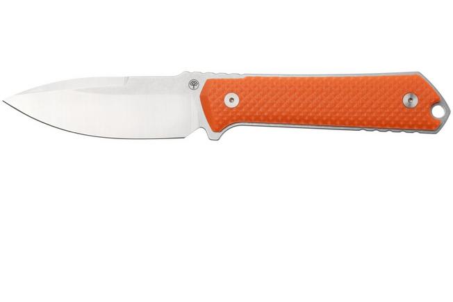 Afbeelding voor Böker Manufaktur Solingen Kiboku 120573 Satin RWL-34, G10 Orange, vaststaand mes, Lucas Burnley design