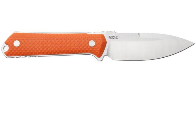Afbeelding voor Böker Manufaktur Solingen Kiboku 120573 Satin RWL-34, G10 Orange, vaststaand mes, Lucas Burnley design