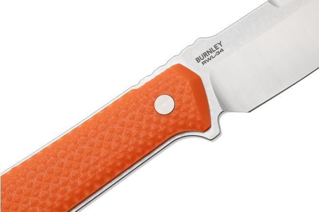 Afbeelding voor Böker Manufaktur Solingen Kiboku 120573 Satin RWL-34, G10 Orange, vaststaand mes, Lucas Burnley design
