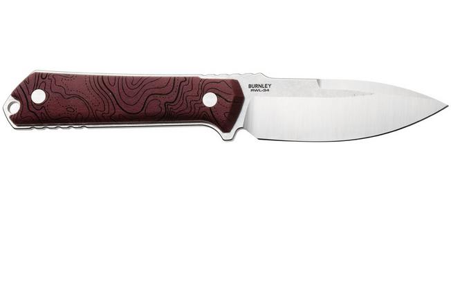 Afbeelding voor Böker Manufaktur Solingen Kiboku 120575 Satin RWL-34, Red Topo Richlite, vaststaand mes, Lucas Burnley design