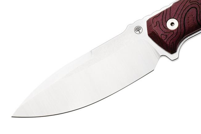 Afbeelding voor Böker Manufaktur Solingen Kiboku 120575 Satin RWL-34, Red Topo Richlite, vaststaand mes, Lucas Burnley design