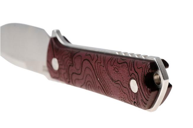 Afbeelding voor Böker Manufaktur Solingen Kiboku 120575 Satin RWL-34, Red Topo Richlite, vaststaand mes, Lucas Burnley design