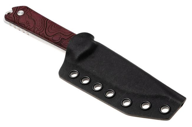 Afbeelding voor Böker Manufaktur Solingen Kiboku 120575 Satin RWL-34, Red Topo Richlite, vaststaand mes, Lucas Burnley design