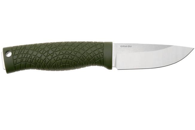 Image for Böker Manufaktur Bronco Mini Saber 121501 Stonewashed 3V, Green TPE, bushcraft knife