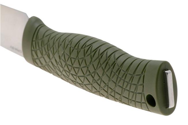 Image for Böker Manufaktur Bronco Mini Saber 121501 Stonewashed 3V, Green TPE, bushcraft knife
