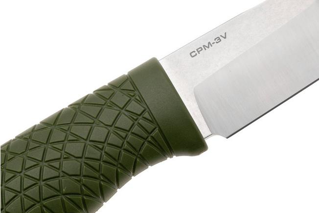 Image for Böker Manufaktur Bronco Mini Saber 121501 Stonewashed 3V, Green TPE, bushcraft knife