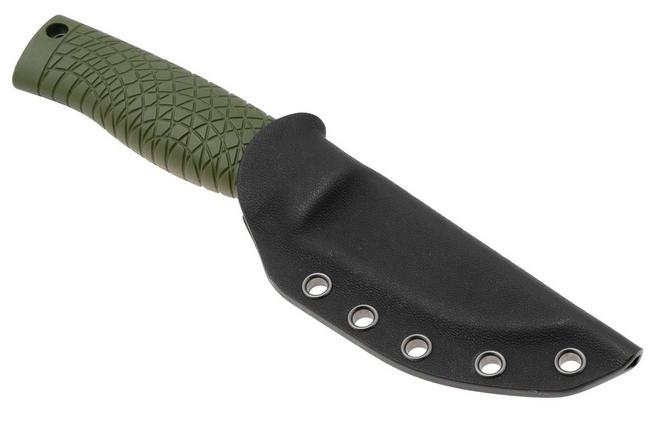 Image for Böker Manufaktur Bronco Mini Saber 121501 Stonewashed 3V, Green TPE, bushcraft knife