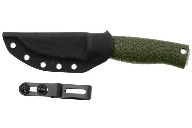 Image for Böker Manufaktur Bronco Mini Saber 121501 Stonewashed 3V, Green TPE, bushcraft knife