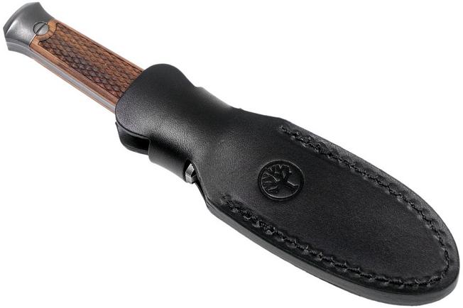 Boker P08 Boot Dagger 3.23 Nichols Boomerang Damascus Blade, Textured  Rosewood Handles, Leather Sheath - KnifeCenter - 121515DAM