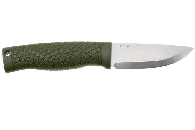 Image for Böker Manufaktur Bronco Mini Scandi 121518 Stonewashed 3V, Green TPE, bushcraft knife