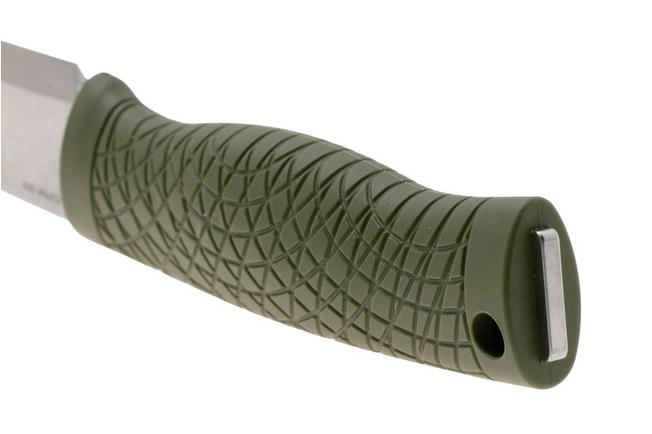 Image for Böker Manufaktur Bronco Mini Scandi 121518 Stonewashed 3V, Green TPE, bushcraft knife