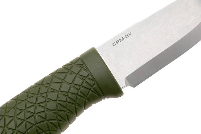 Image for Böker Manufaktur Bronco Mini Scandi 121518 Stonewashed 3V, Green TPE, bushcraft knife