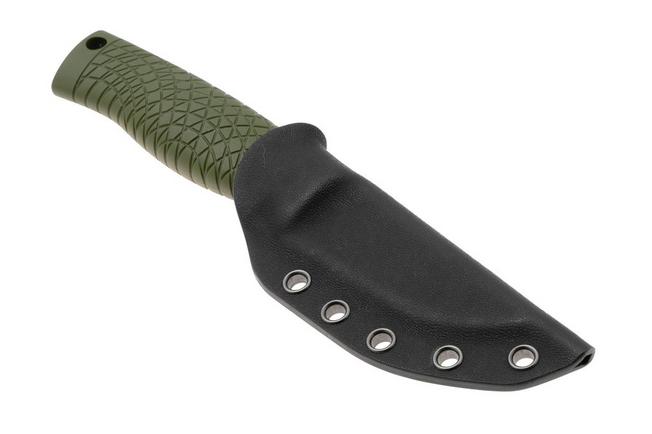Image for Böker Manufaktur Bronco Mini Scandi 121518 Stonewashed 3V, Green TPE, bushcraft knife