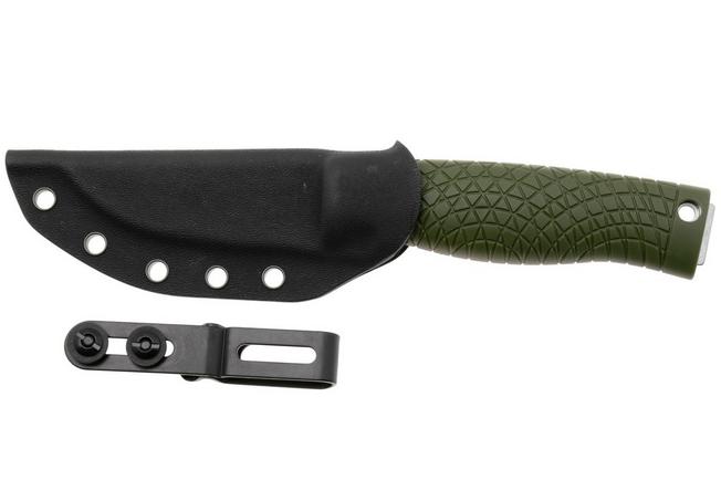 Image for Böker Manufaktur Bronco Mini Scandi 121518 Stonewashed 3V, Green TPE, bushcraft knife