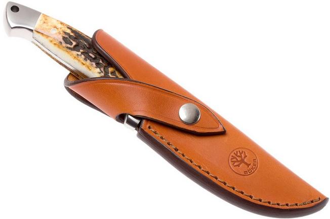 Boker Vollintegral 2.0 Fixed 4.65 Satin Blade, Rosewood Handles, Leather  Sheath - KnifeCenter - 121585