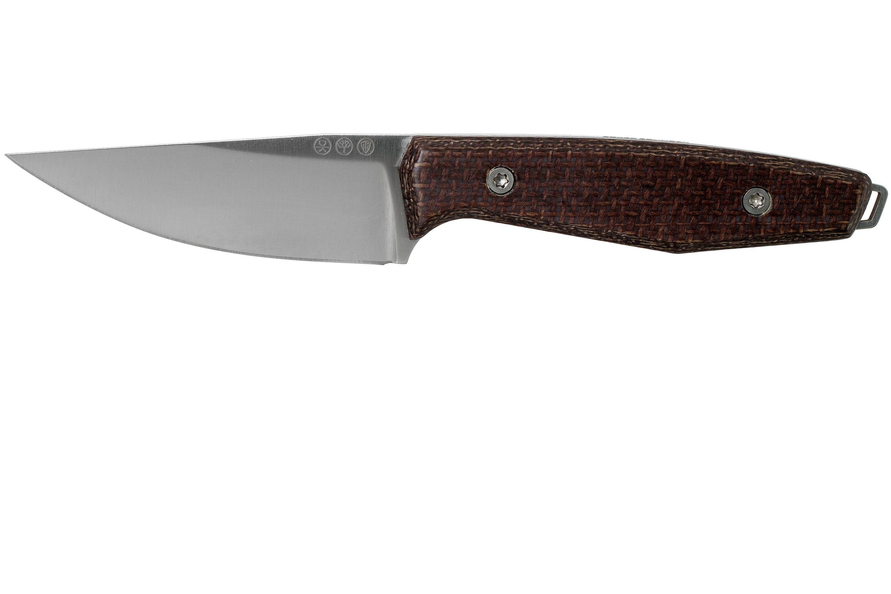 Böker Daily Knives AK1 Droppoint 122502, Bison Micarta coltello fisso, design di Alex Kremer