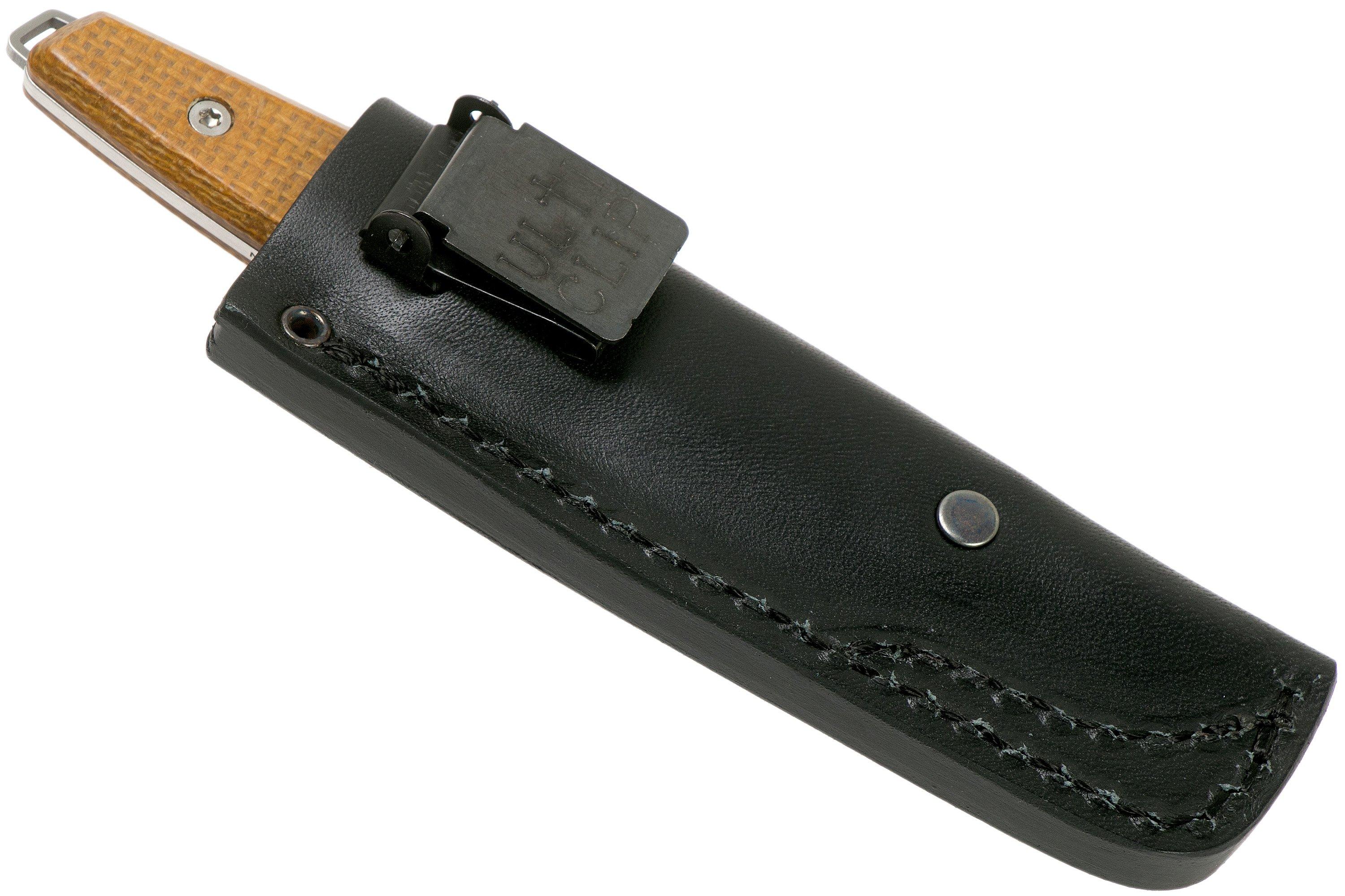 Böker Daily Knives AK1 Reverse Tanto 123502, Mustard Micarta fixed knife, Alex Kremer design