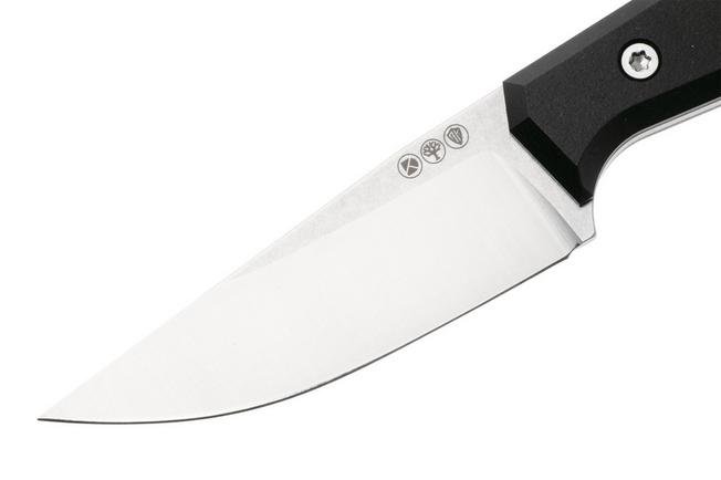 Afbeelding voor Böker Manufaktur Solingen Daily Knives AK1 Droppoint 129521 Satin N690, Black Richlite, vaststaand mes, Alex Kremer design