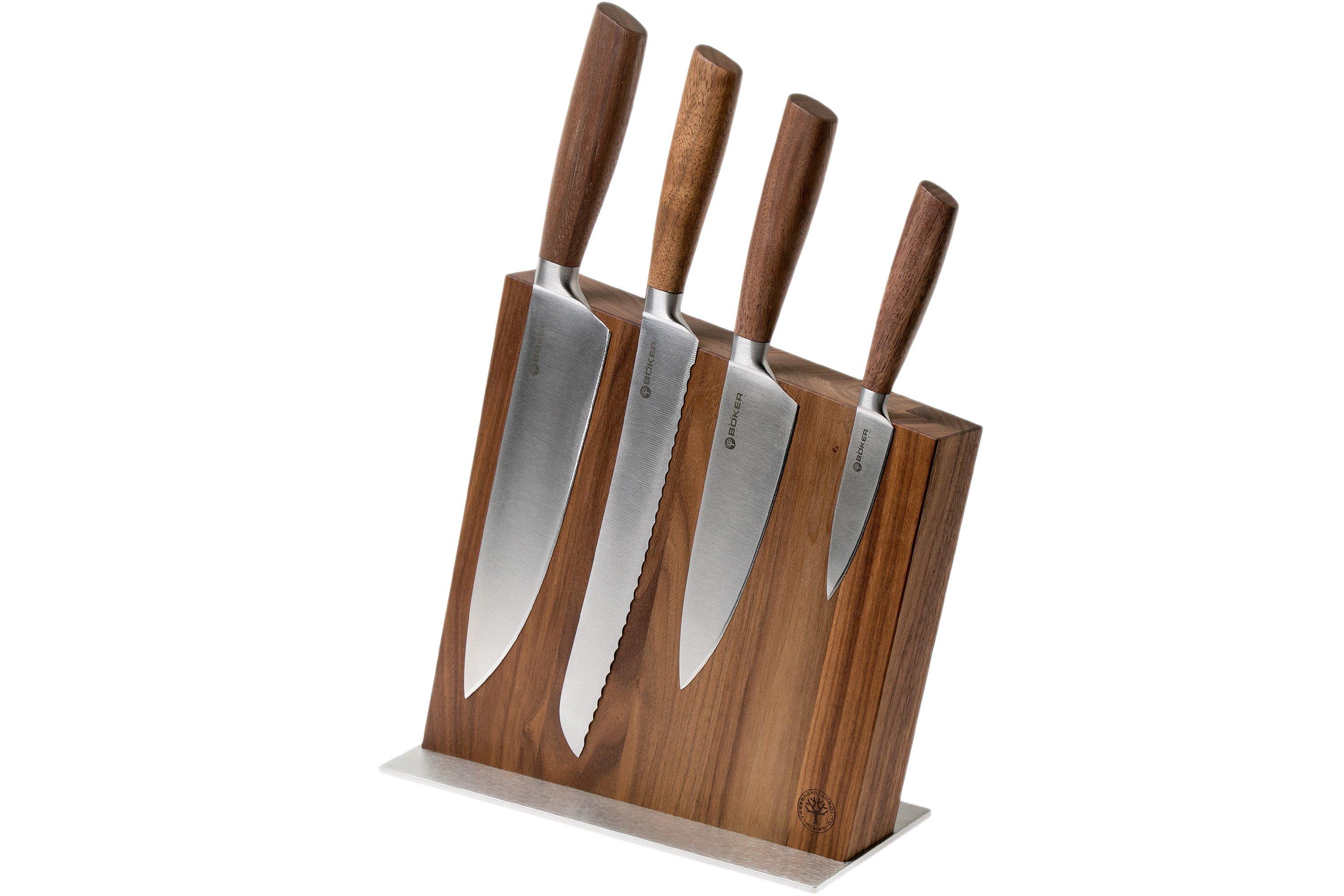 Boker Core Style 5 Piece Kitchen Block Set, Walnut Magnetic Block