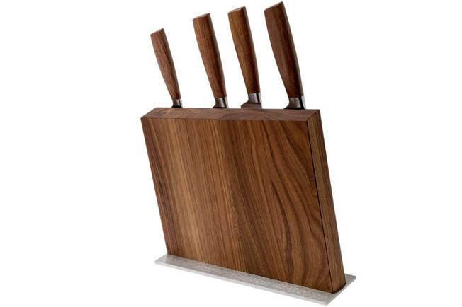 Boker Core Kitchen Knife Set, Walnut Wood