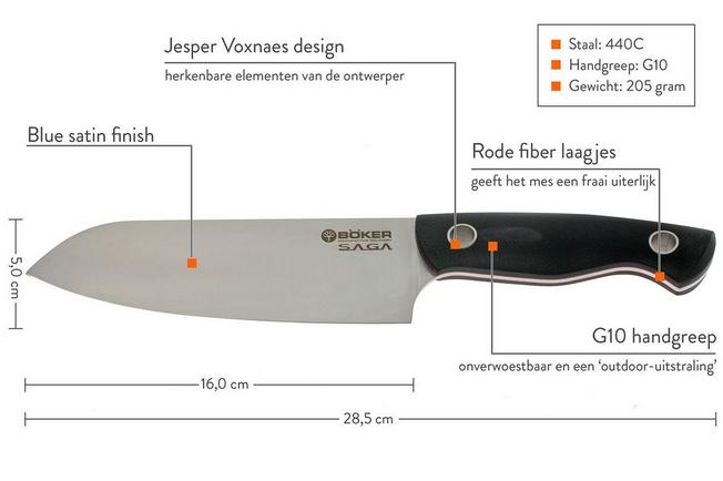 Image for Böker 131466, Saga Santoku, blue satin finish