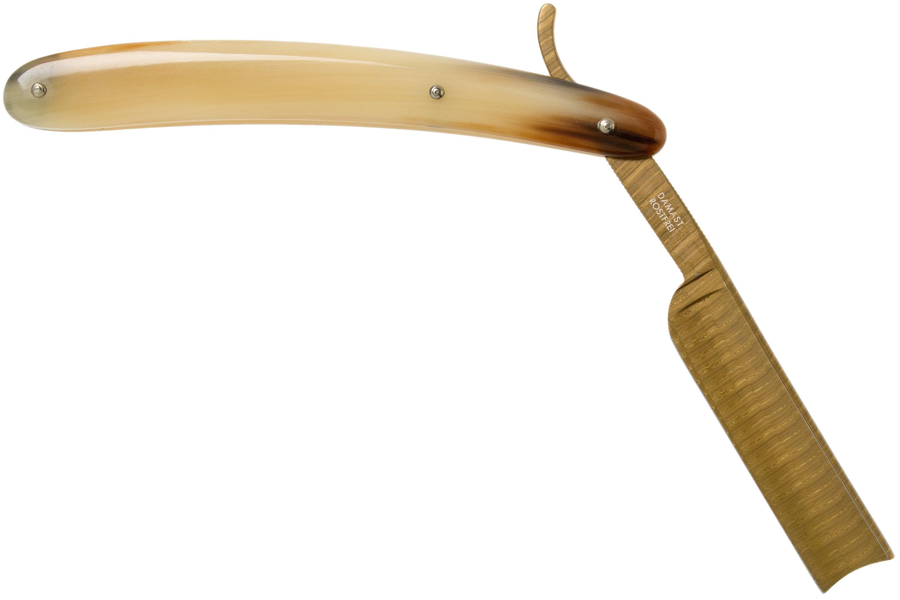 Böker Manufaktur Damascus Horn straight razor 140524DAM ...