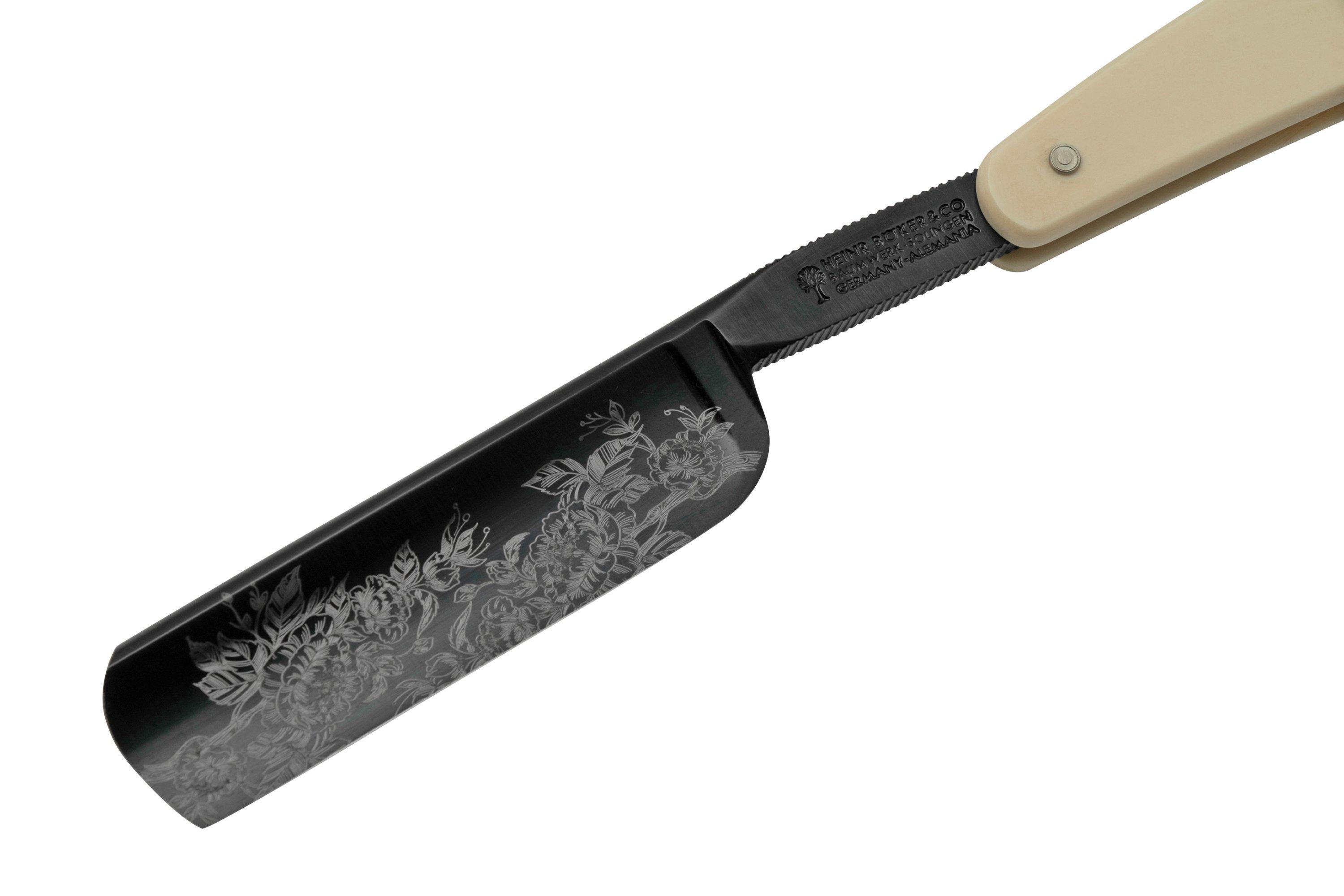 Böker Manufaktur Flower Meadow 140932 white, stright razor ...