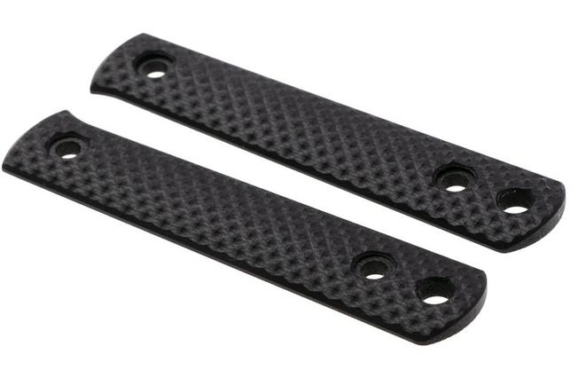 Afbeelding voor Böker BFF Packlite Handle Scales 190003 Black Micarta Pyramid, greepschalen