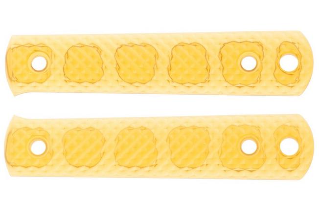 Afbeelding voor Böker BFF Packlite Handle Scales 190677 Amber Ultem Pyramid, greepschalen 