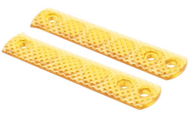 Afbeelding voor Böker BFF Packlite Handle Scales 190677 Amber Ultem Pyramid, greepschalen 