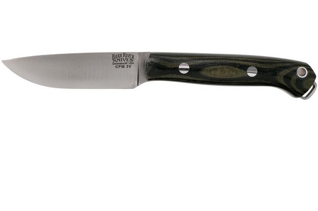 Bark River Little Creek CPM 3V Black Green Linen Micarta, fixed