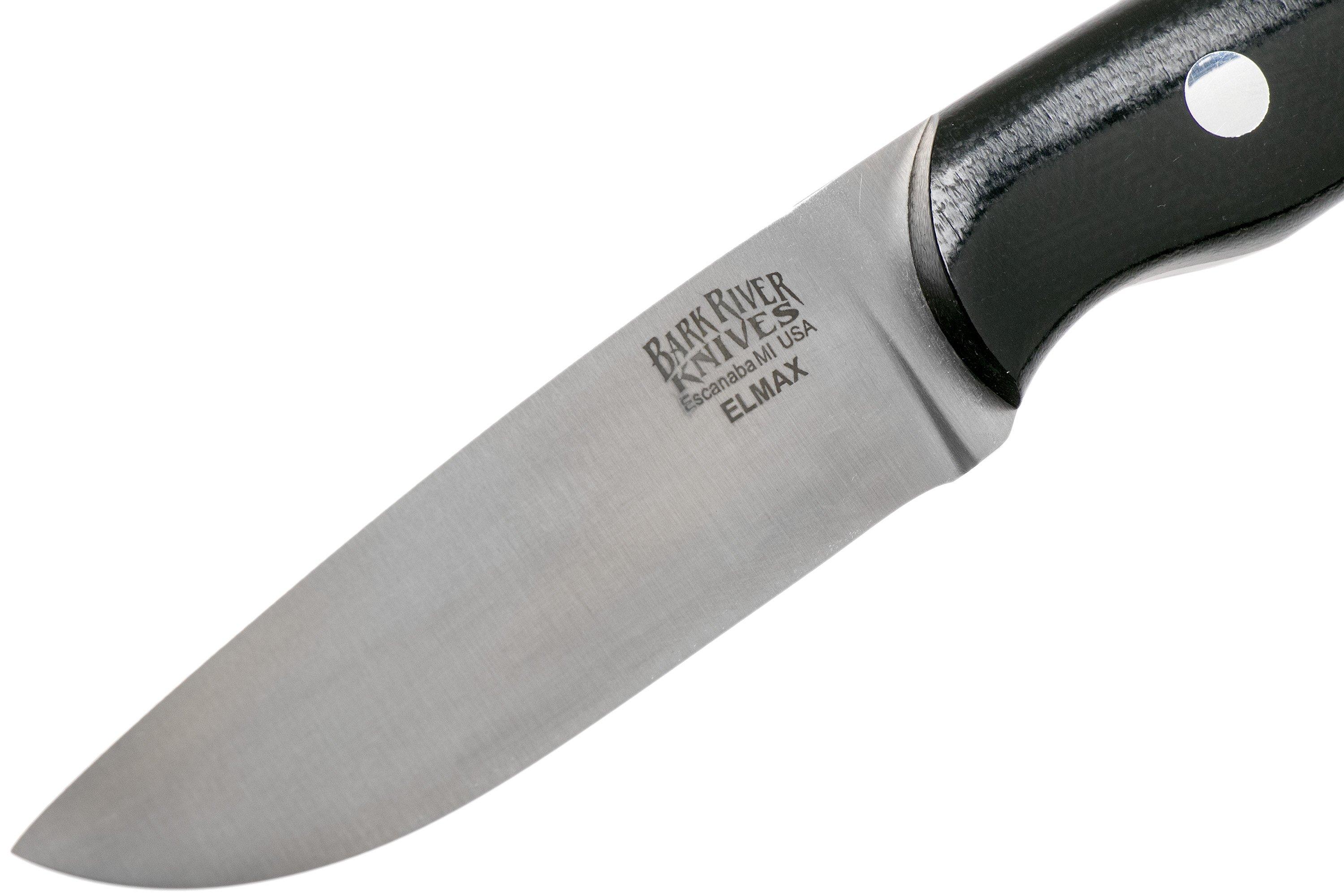 Bark River Fox River Featherweight Elmax, Black Canvas Micarta hunting