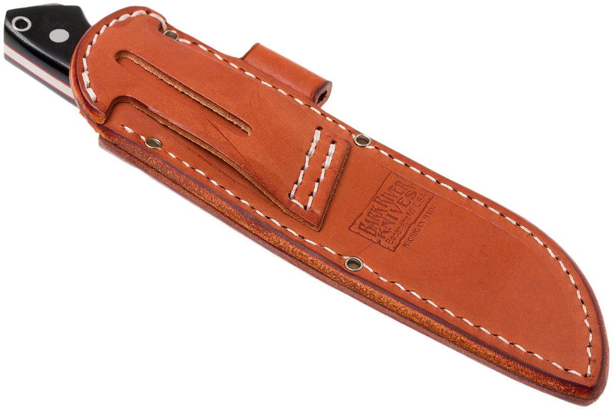 Bark River Fox River LT Elmax, Black Canvas Micarta, Red Liners