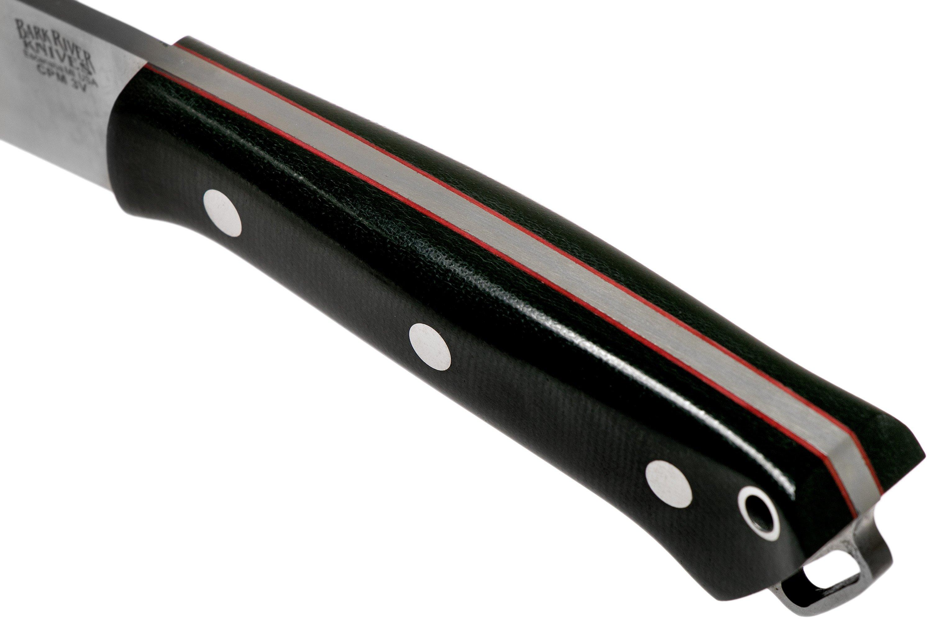 Bark River Fox River CPM 3V, Black Canvas Micarta with Red Liners