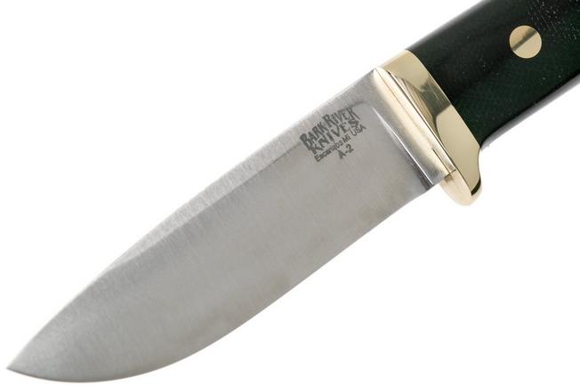 Image for Bark River - Classic Drop Point Hunter A2 Brass Black Canvas hunting knife