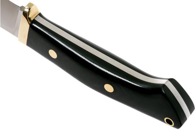 Image for Bark River - Classic Drop Point Hunter A2 Brass Black Canvas hunting knife