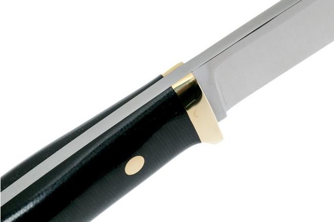 Image for Bark River - Classic Drop Point Hunter A2 Brass Black Canvas hunting knife
