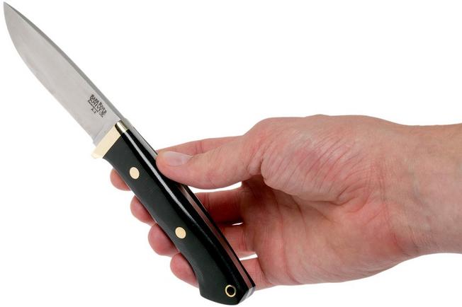 Image for Bark River - Classic Drop Point Hunter A2 Brass Black Canvas hunting knife