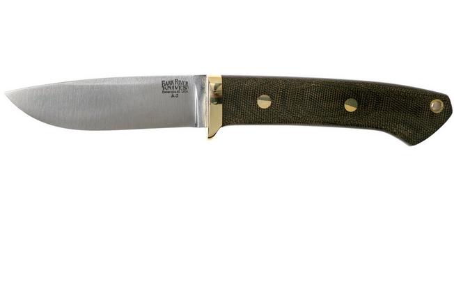 Image for Bark River - Classic Drop Point Hunter A2 Brass Green Canvas hunting knife