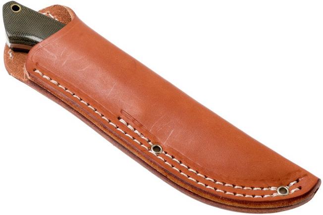 Image for Bark River - Classic Drop Point Hunter A2 Brass Green Canvas hunting knife