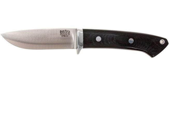 Bark River Classic Drop Point Hunter CPM 3V, Black Canvas Micarta