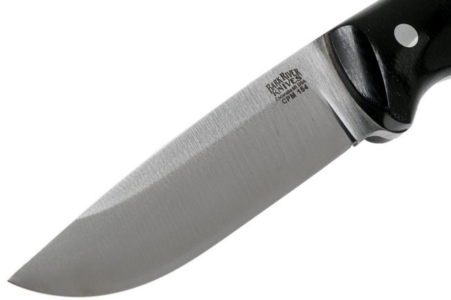 Imagen para Bark River Guardless Drop Point Hunter CPM 154 Black Canvas Micarta cuchillo de caza