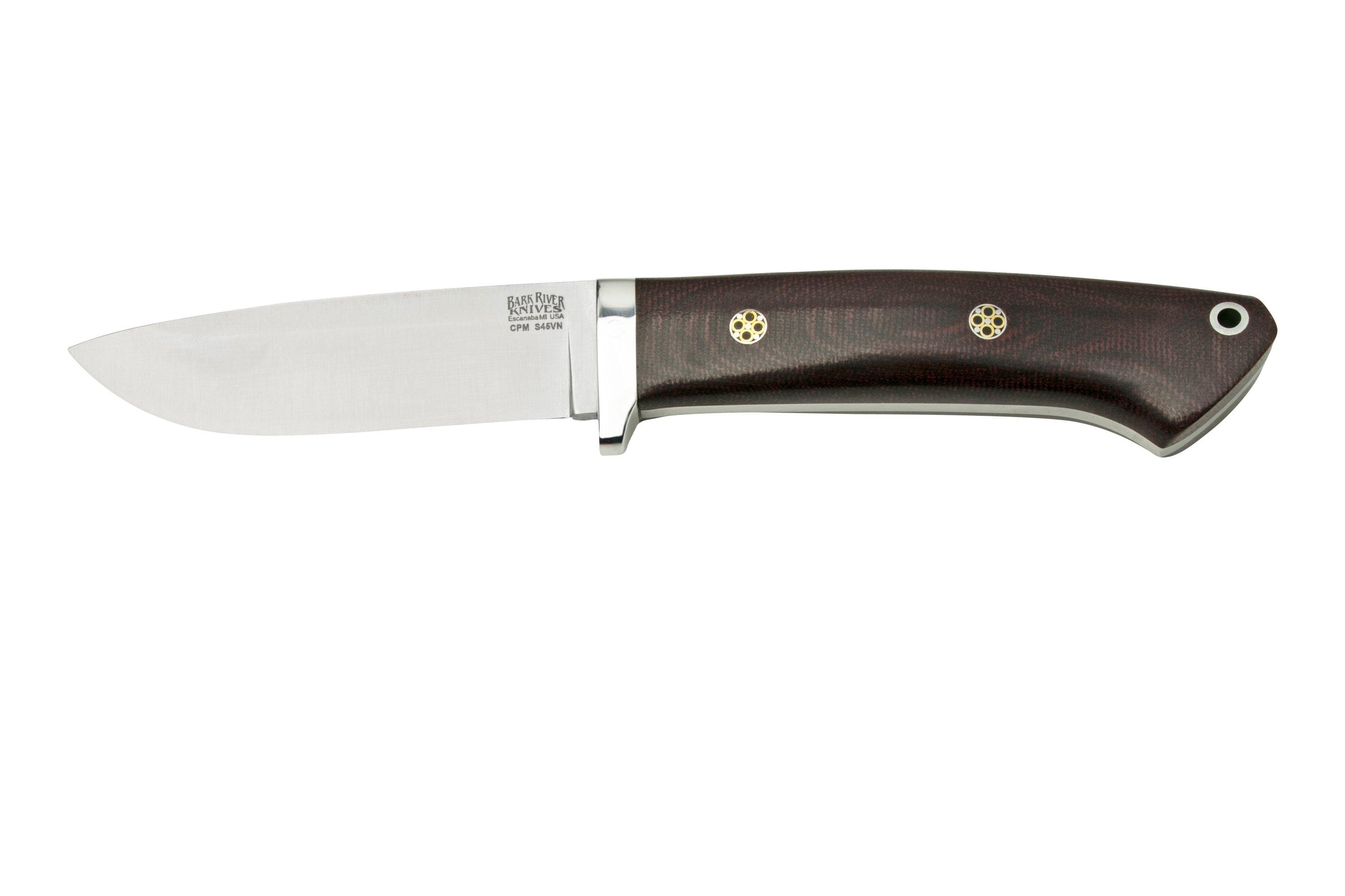 Bark River Classic Drop Point Hunter CPM S45VN Burgundy Canvas Micarta ...