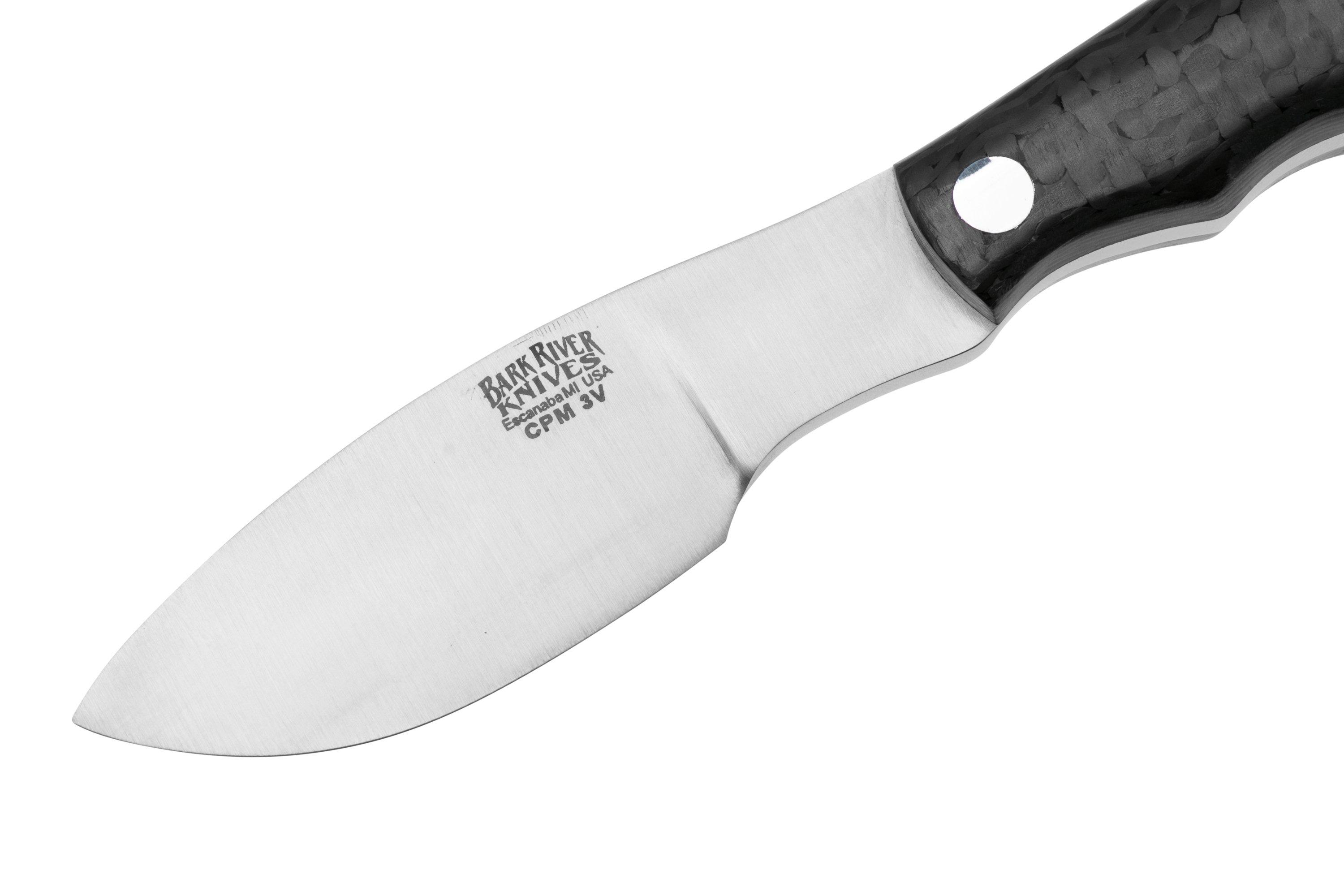 Bark River Mini Canadian CPM 3V Black Carbon Fiber, fixed knife ...