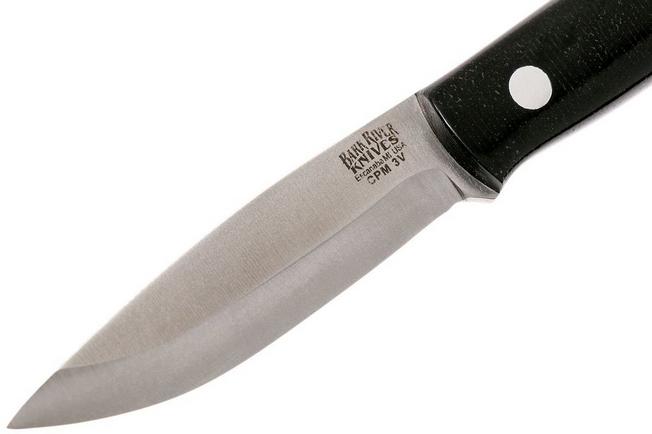 Bark River Mini Bushcrafter CPM 3V, Black Canvas Micarta