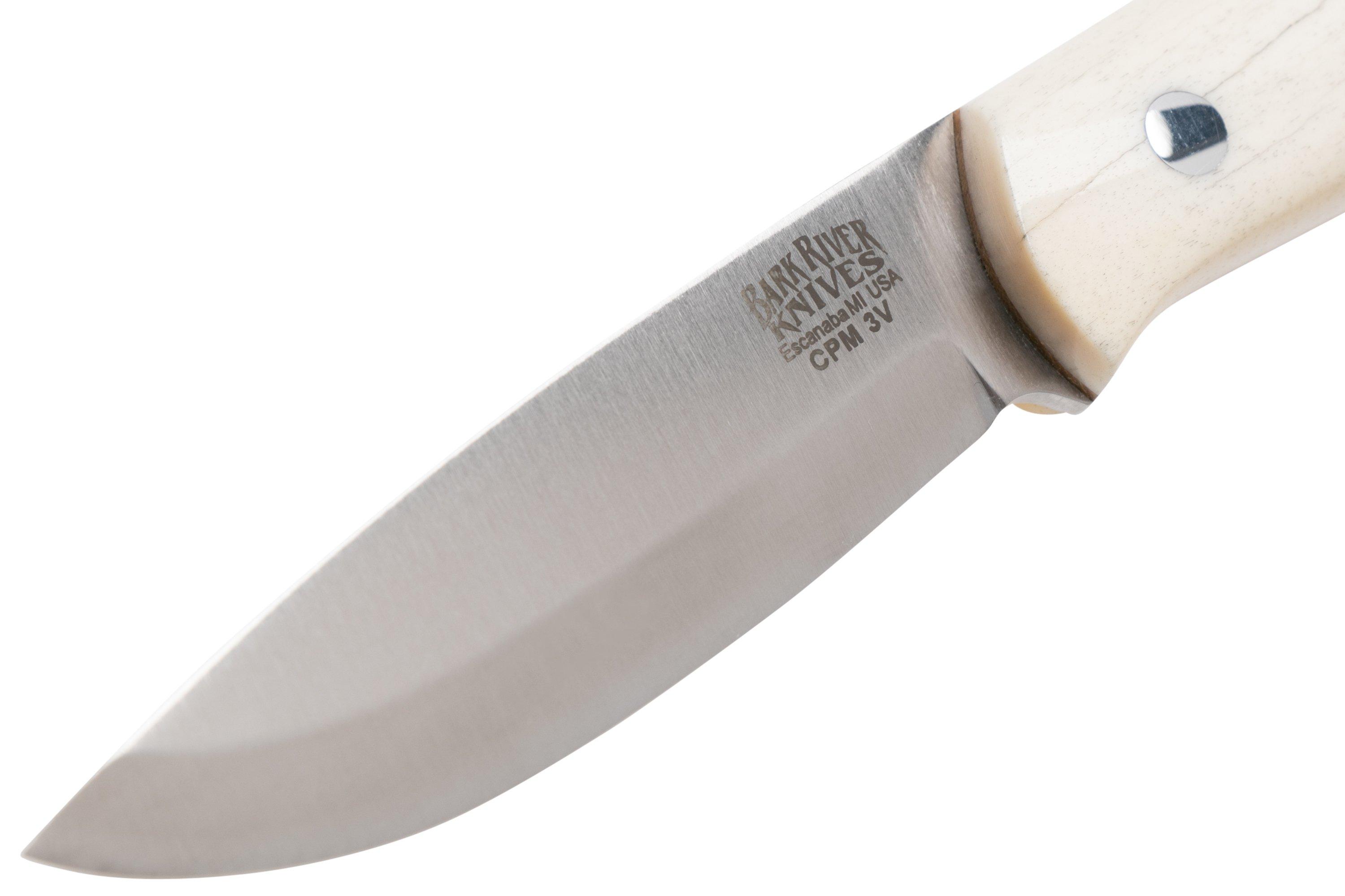Bark River UltraLite Bushcrafter CPM 3V, Camel Bone bushcraft knife