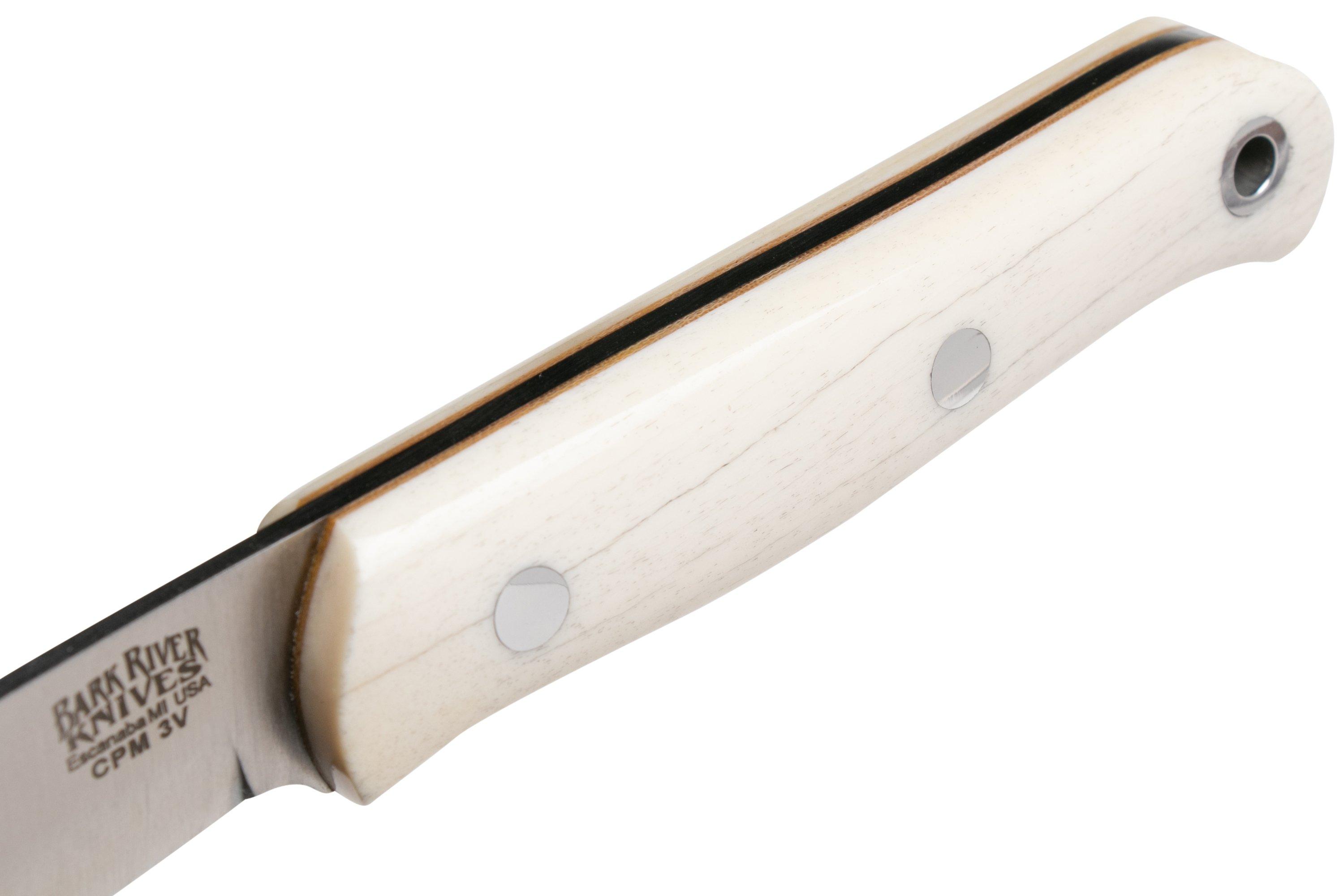 Bark River UltraLite Bushcrafter CPM 3V, Camel Bone bushcraft knife