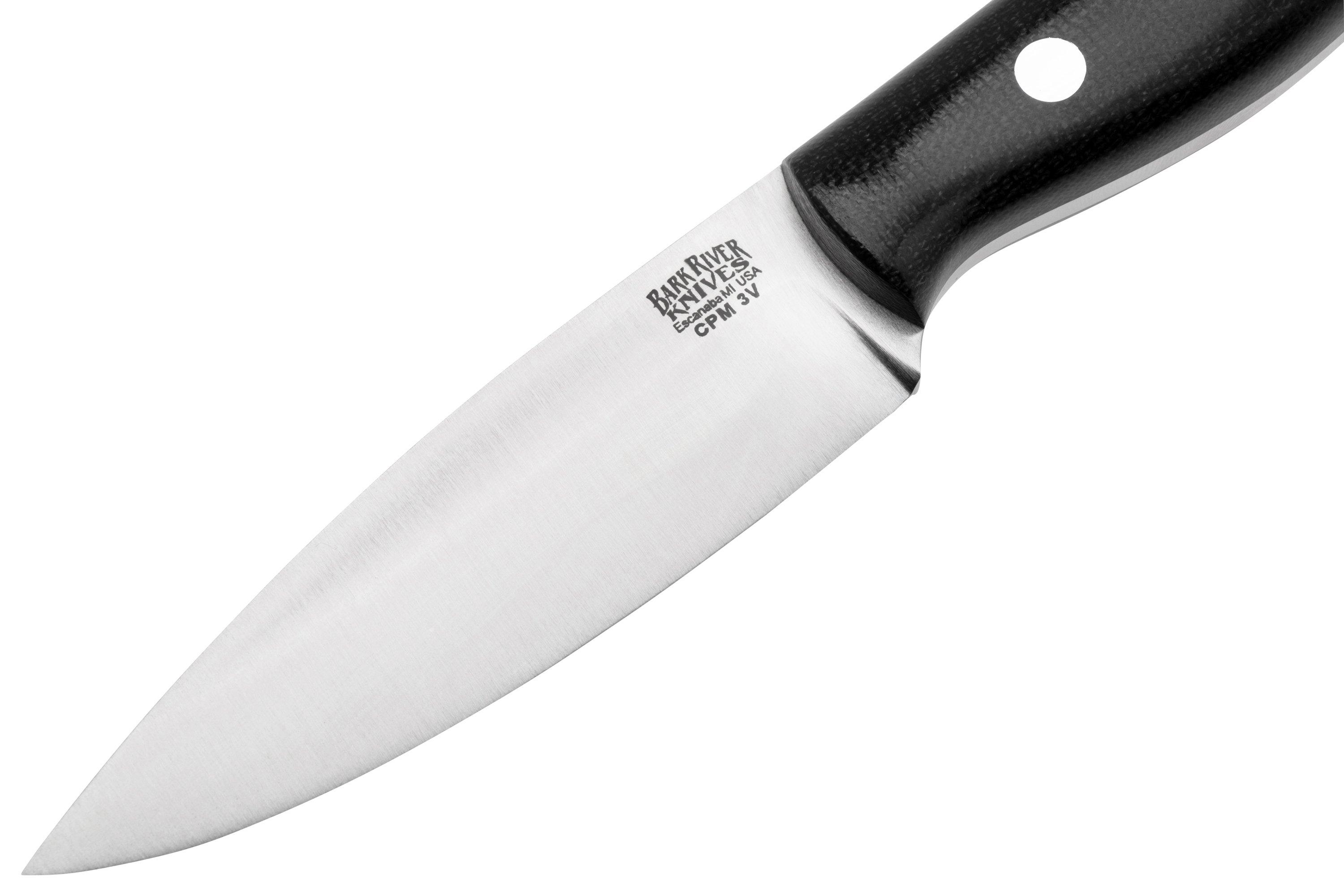 Bark River Mini Aurora CPM 3V, Black Canvas Micarta, bushcraft knife